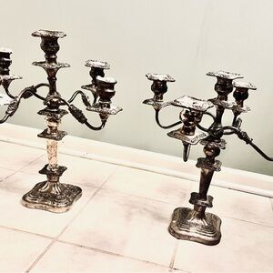 Elegant Silver large Candelabra victorian candelabra.  1880 -1900